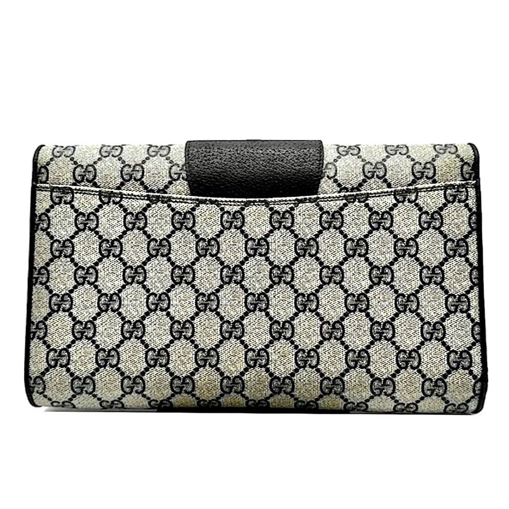 GUCCI GG Supreme Horse Bit Navy Clutch Crossbody Bag Silver Hardware DUST BAG - Picture 6 of 14